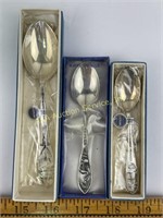 (3) sterling souvenir spoons 44 grams