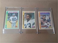 FOOTBALL TRADING CARDS 70S ERA IN PLASTIC SLEEVES