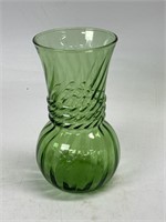 Emerald Green Swirl Vase 6 1/2”