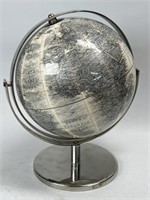 Gray Scale World Globe 12” Tall
