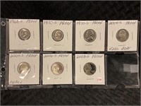 LOT OF 7 PROOF COINS