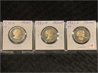 1979-S; 1980-S; 1981-S SUSAN B ANTHONY DOLLAR