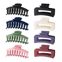 8 Pack Hair Claw Clips  Rectangle and Tortoise