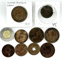 Collection de pièces de monnaie 1890-1950