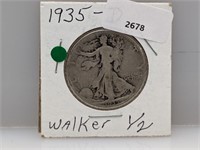 1935-D 90% Silver Walker Half $1 Dollar