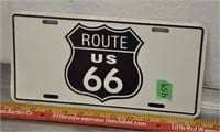 Route 66 metal license plate