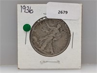 1936 90% Silver Walker Half $1 Dollar