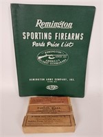 3 boxes military .45 ammo and Remington book