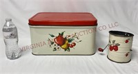 Vintage Decoware Bread Box & Apple Themed Sifter