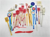 Vintage Swizzle Sticks, Matchbook, Miniature