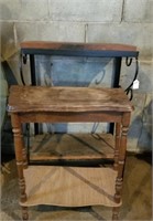 Wrought Iron Stand, Small Wood Table