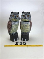2 Owls bobble heads not real owls