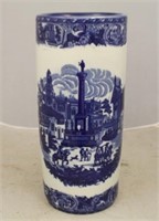 Blue & white umbrella vase