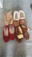 (4) Pairs of Leather Slippers- Smaller Sized