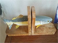 Wooden Fish Bookends