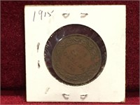 1915 Canada Large 1¢ Coin