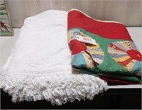 Lot # 3687 - Hand stitched vintage quilt and
