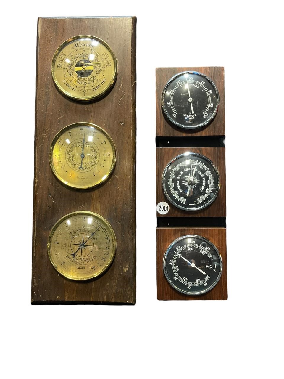 2-Vintage Hygro Barometer/Weather Stations