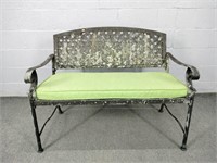 Painted Aluminum Patio Settee W Cushion