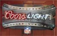 Large Coors Light and NFL Neon Sign.