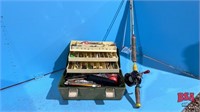 Fishing tackle Box W/ Assorted Hooks &