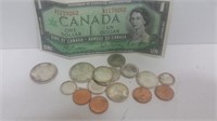 1867-1967 Cdn Dollar Bill,2 - 50c, 3x.25c,