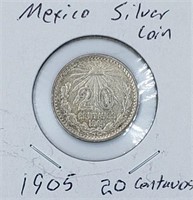 Mexico Silver Coin 1905 20 Centavos