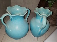 2 Pc Blue Vase