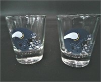 (2) Vintage Minnesota Vikings NFL Shot Glasses