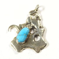 HANDCRAFTED STERLING SILVER & TURQUOISE PENDANT