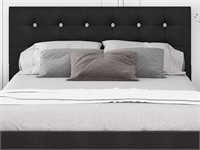 Yegee Faux Leather Upholstered Platform Bed (q)