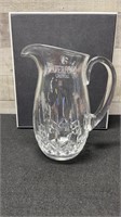 Signed Waterford Crystal Lismore Pitcher With Orig