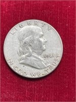 1961 Franklin Half Dollar coin 90% Silver