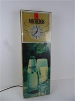 Michelob Beer Clock / Light - Needs Bulb - 10x30