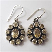 $260 Silver Citrine Earrings