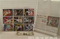 BASEBALL TRADING CARDS AND NEWSPAPER CLIP