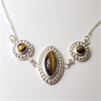 $600 Silver Tiger Eye Necklace