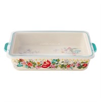 C606  Pioneer Woman Ceramic 9x13 Baker Blooming B