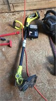 RYOBI BATTERY OPERATED WEED EATER W/ 2 BATTERIES