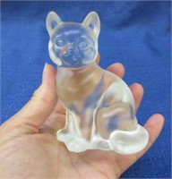 fenton frosted cat figurine