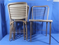 4 Padded Adult Aluminum Folding Chairs