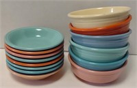 Fiesta Multi Colored Bowls, Largest 5.5" x 2"