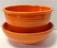 Fiesta Orange Mixing Bowls, Largest 8.5" x 6"