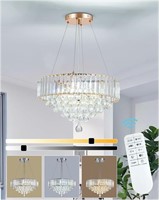 HOPGGIE DIMMABLE LED MODERN CRYSTAL CHANDELIER
