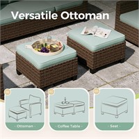 PAIR OF OUTDOOR OTTOMANS W/CUSHIONS
