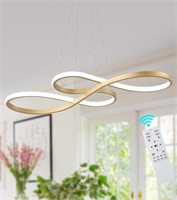 Q&S GOLD DIMMABLE MODERN LED HANGING CHANDELIER