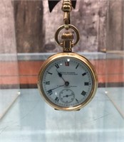Vtg. Arthur Saunders 10K rolled gold pocket watch