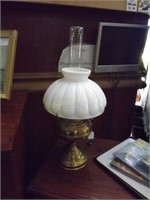 Converted Brass Oil Lamp, Electrified