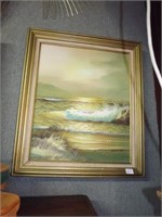 Acrylic On Canvas, Artist Signed Seascape