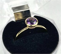 0.72ct Amethyst 18K Yellow Gold over Silver Ring